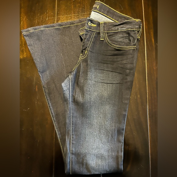 Hardly worn. Low rise Flying Monkey Dark Indigo Flare Jeans - Picture 4 of 6